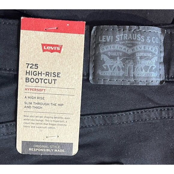 NWT Levi's 725 High Rise Bootcut Black Hypersoft Stretch Jeans - Picture 10 of 14